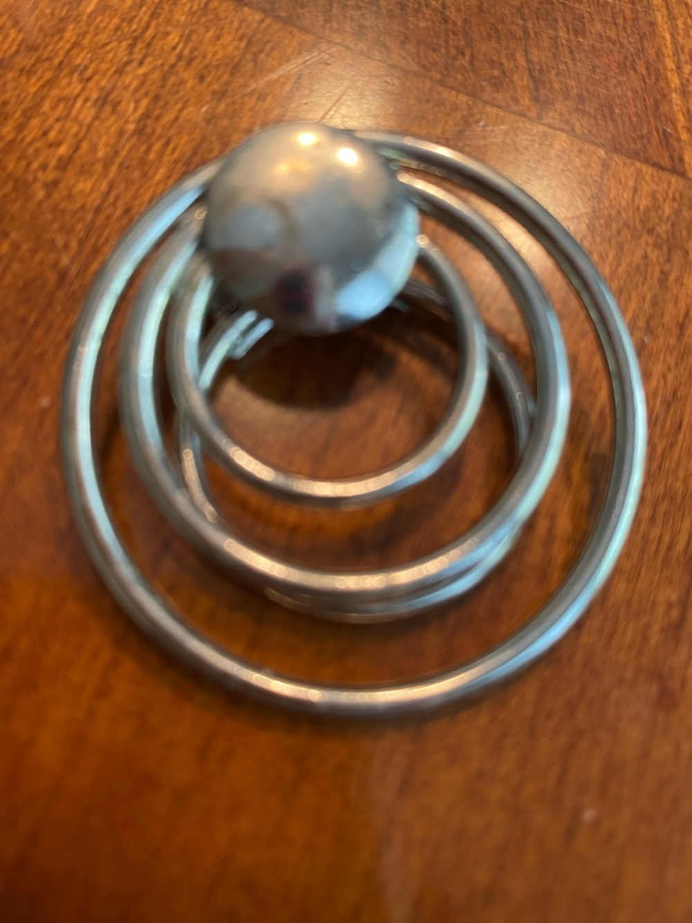 West Germany Vintage Concentric Silver-Tone scarf clip